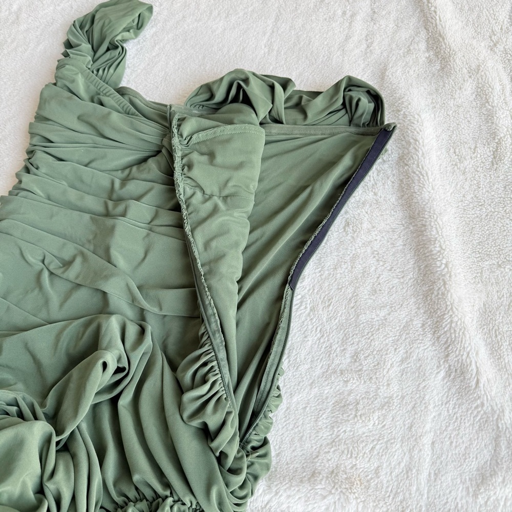 Norma Kamali Walter Green Draped Sleeveless Midi Dress L - Picture 8 of 10